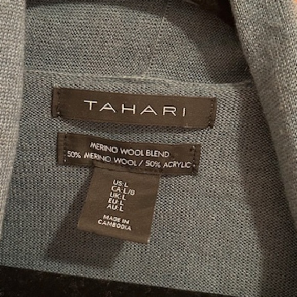 Tahari Merino long open cardigan - Large - Picture 3 of 3